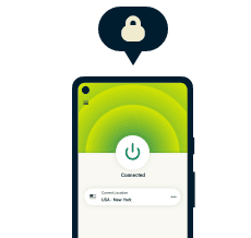 ExpressVPN 保护的手机。